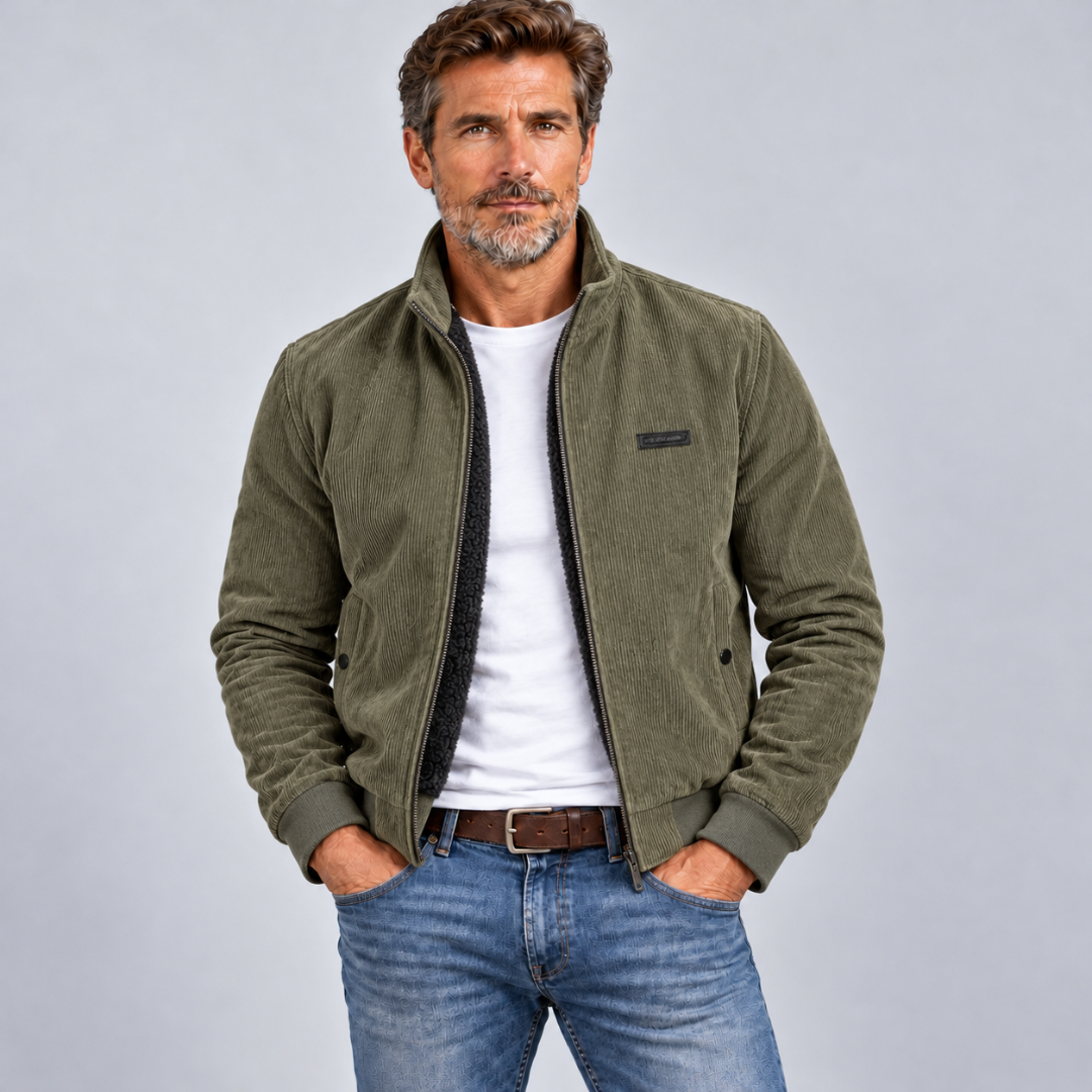 Herren Cordjacke – Stilvolle Jacke mit Teddyfutter-Optik