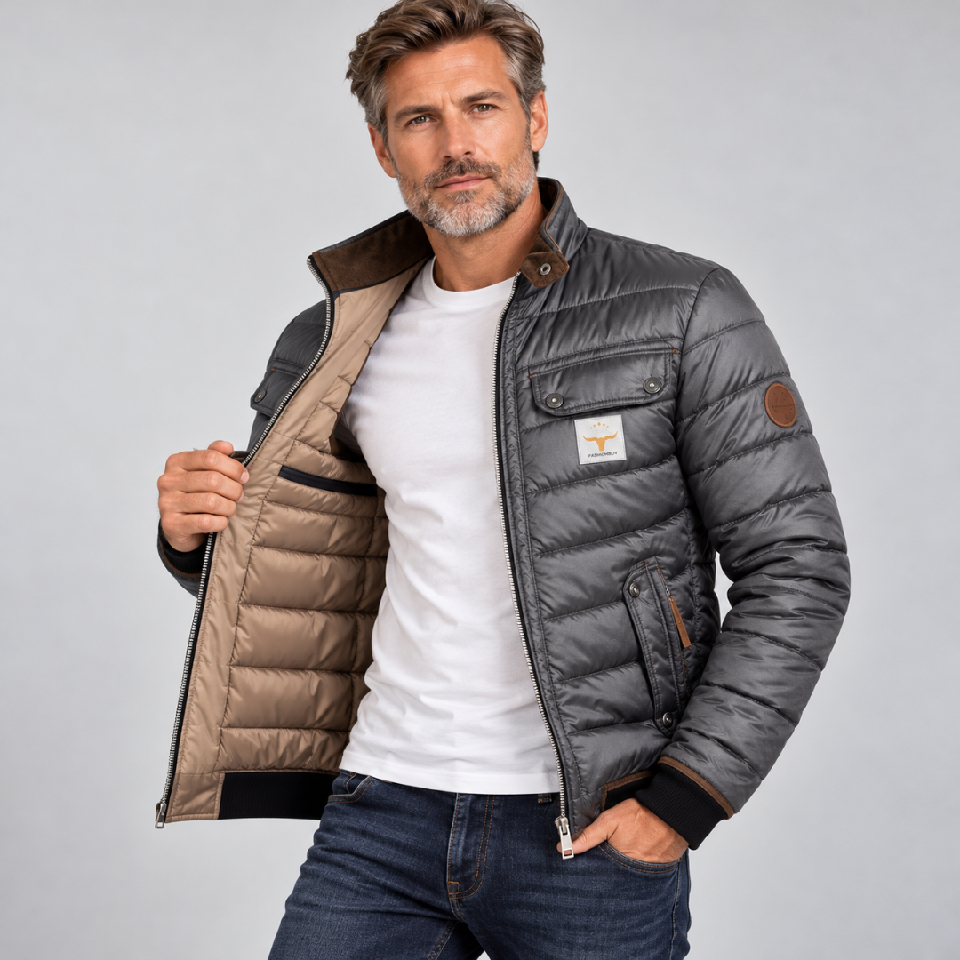 Moderne Jacke mit Stehkragen und Reißverschluss