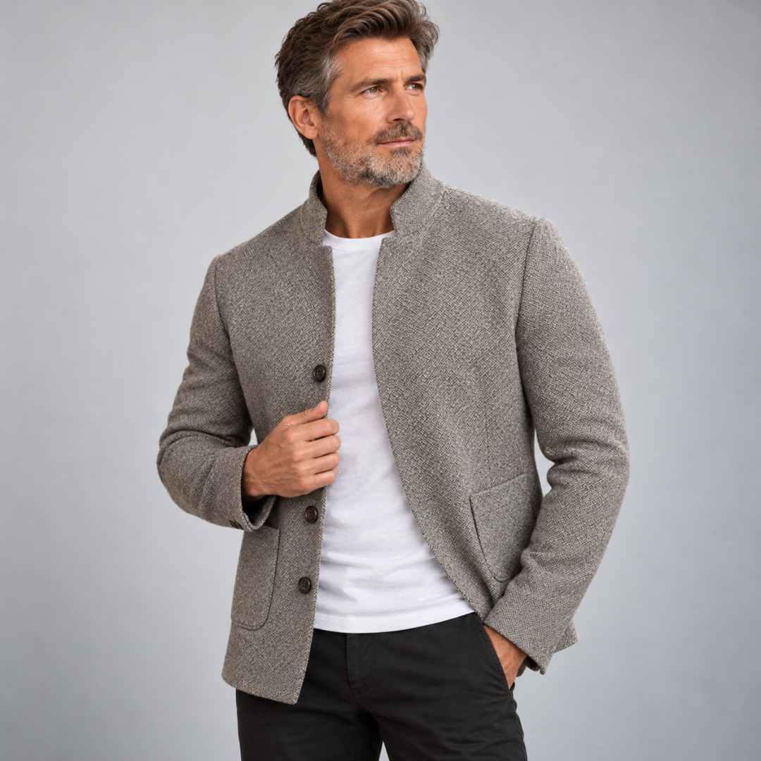 Eleganter Casual Blazer mit Stehkragen und Strukturmuster