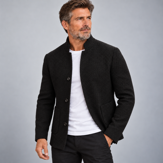 Eleganter Casual Blazer mit Stehkragen und Strukturmuster