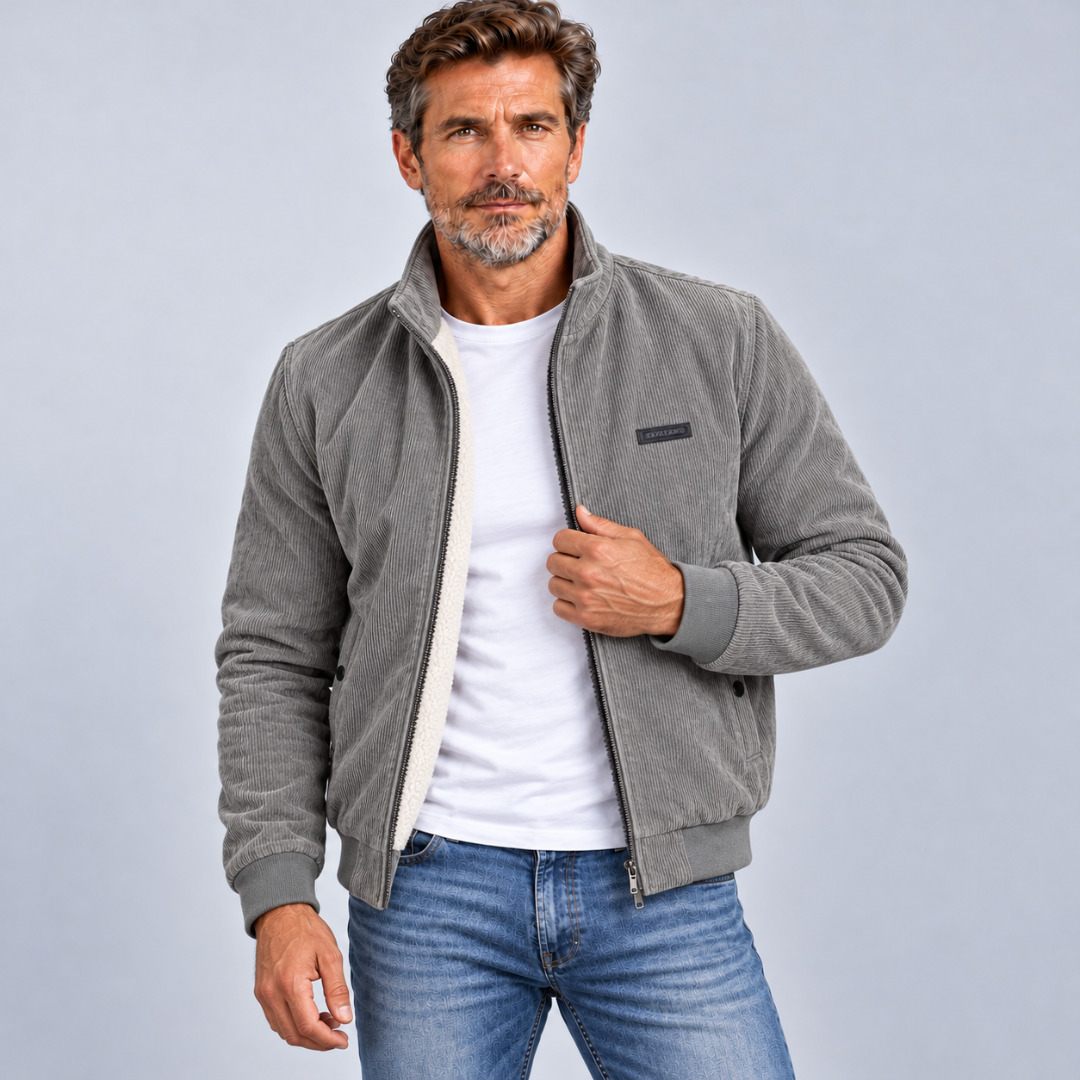 Herren Cordjacke – Stilvolle Jacke mit Teddyfutter-Optik