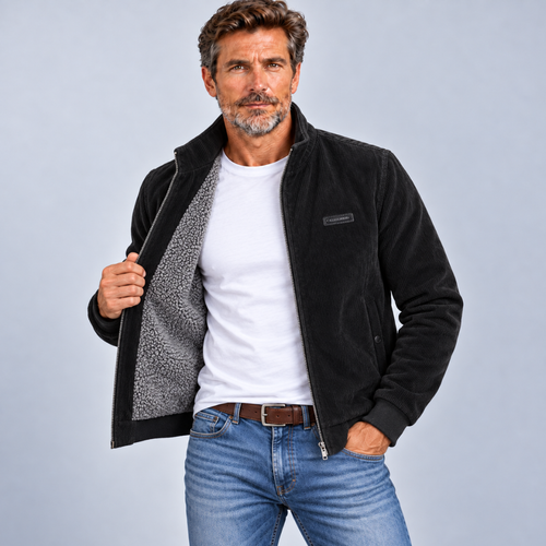 Herren Cordjacke – Stilvolle Jacke mit Teddyfutter-Optik