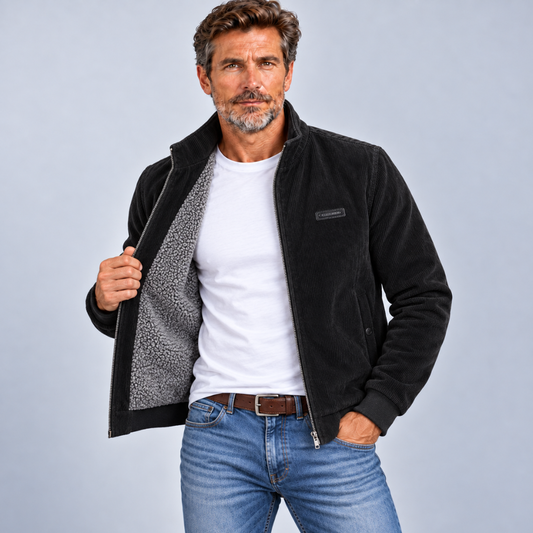 Herren Cordjacke – Stilvolle Jacke mit Teddyfutter-Optik