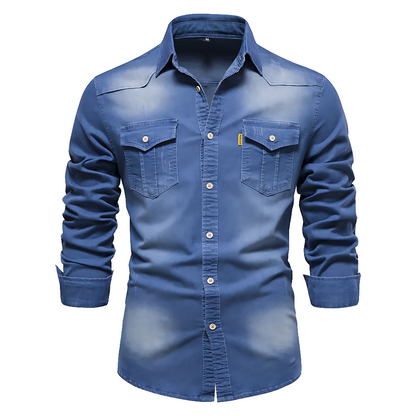 Nordmann – Bequeme Denim-Hemdjacke – Blau