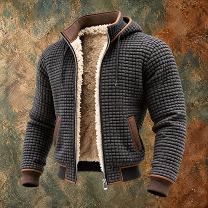 Nordmann – Retrojacke mit Kapuze und Reißverschluss – Grau