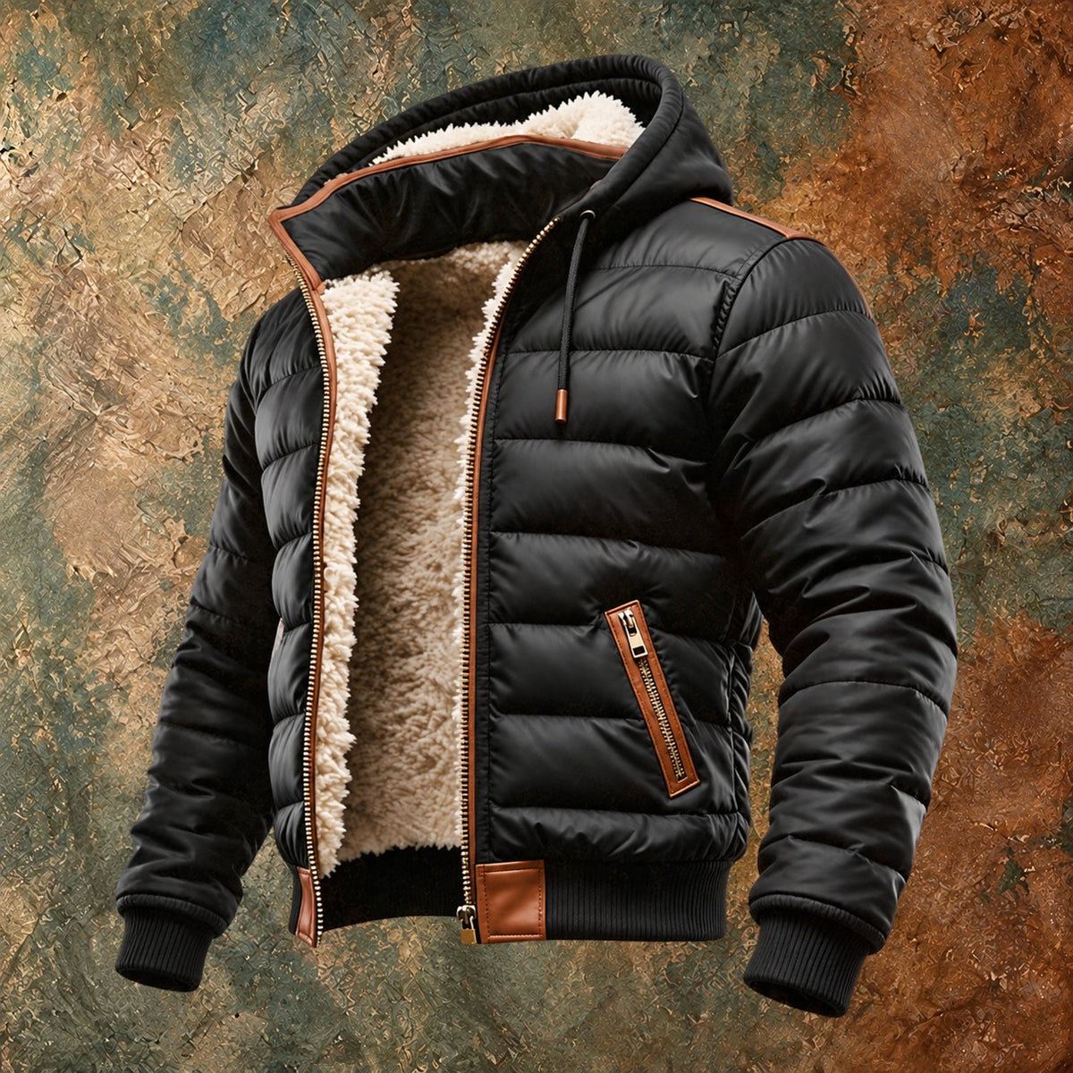 Nordmann – Warme Sherpajacke – Schwarz