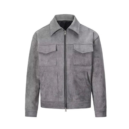 Nordmann – Oversize-Jacke in Velourslederoptik – Ansicht 5