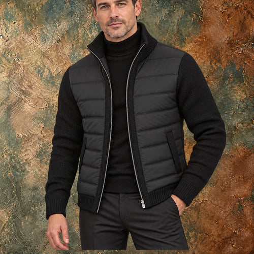 Nordmann – Elegante Herren-Strickjacke mit Steppdetails