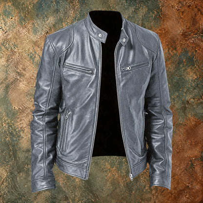 Nordmann Pieter – Lässige Lederjacke – Grau