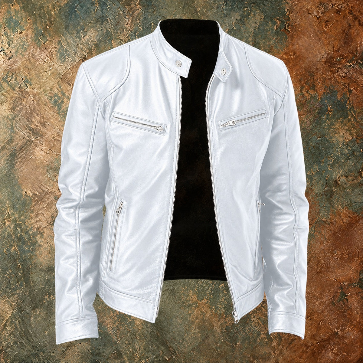 Nordmann Pieter – Lässige Lederjacke – Weiß