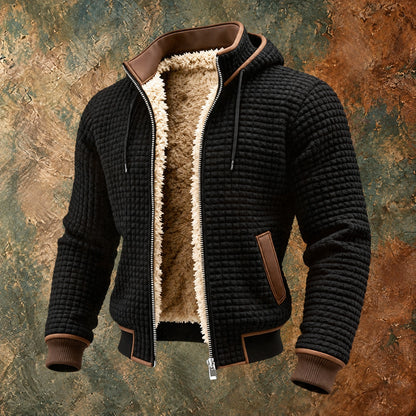 Nordmann – Retrojacke mit Kapuze und Reißverschluss – Schwarz