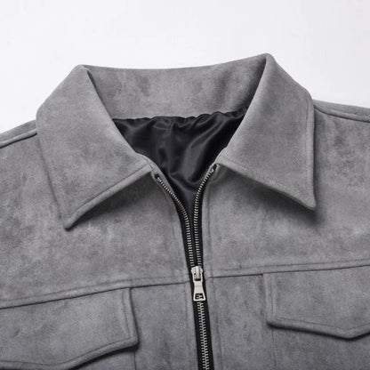 Nordmann – Oversize-Jacke in Velourslederoptik – Ansicht 6