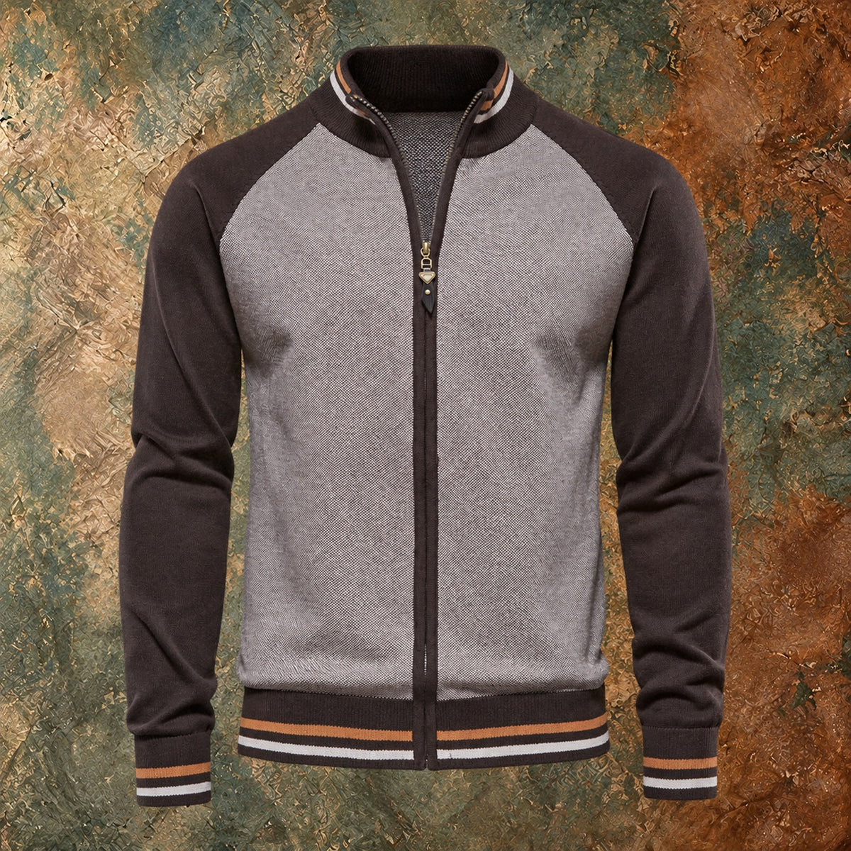 Nordmann – Premium-Herrenstrickjacke – Braun