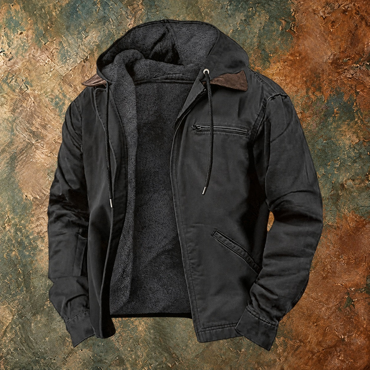 Nordmann – Elegante Herrenjacke mit Reverskragen – Schwarz