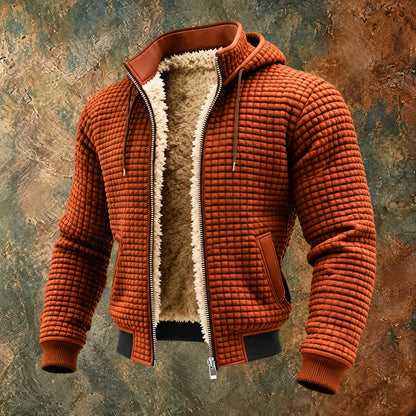 Nordmann – Retrojacke mit Kapuze und Reißverschluss – Braun