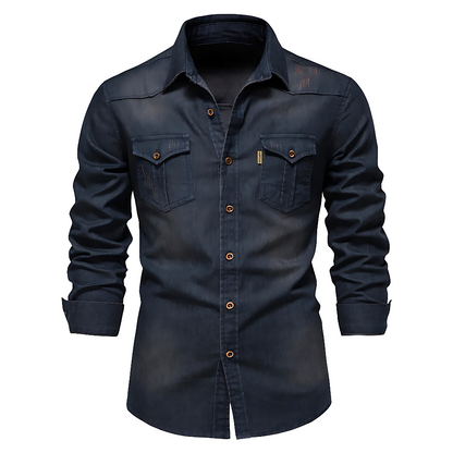 Nordmann – Bequeme Denim-Hemdjacke – Dunkelblau