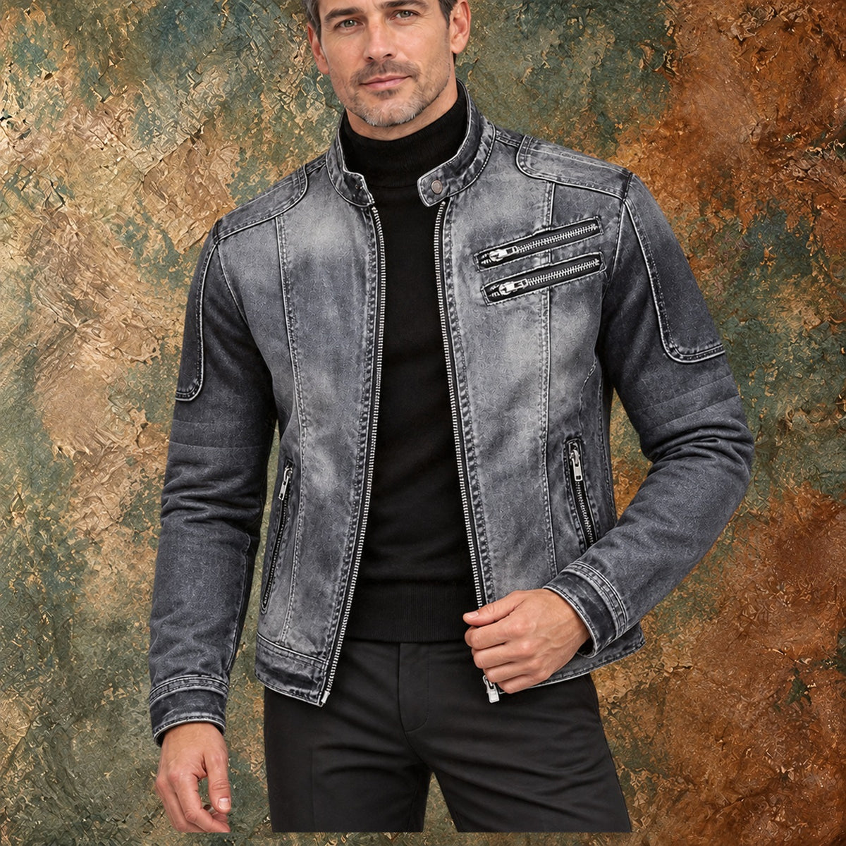 Nordmann – Jeansjacke im Biker-Stil