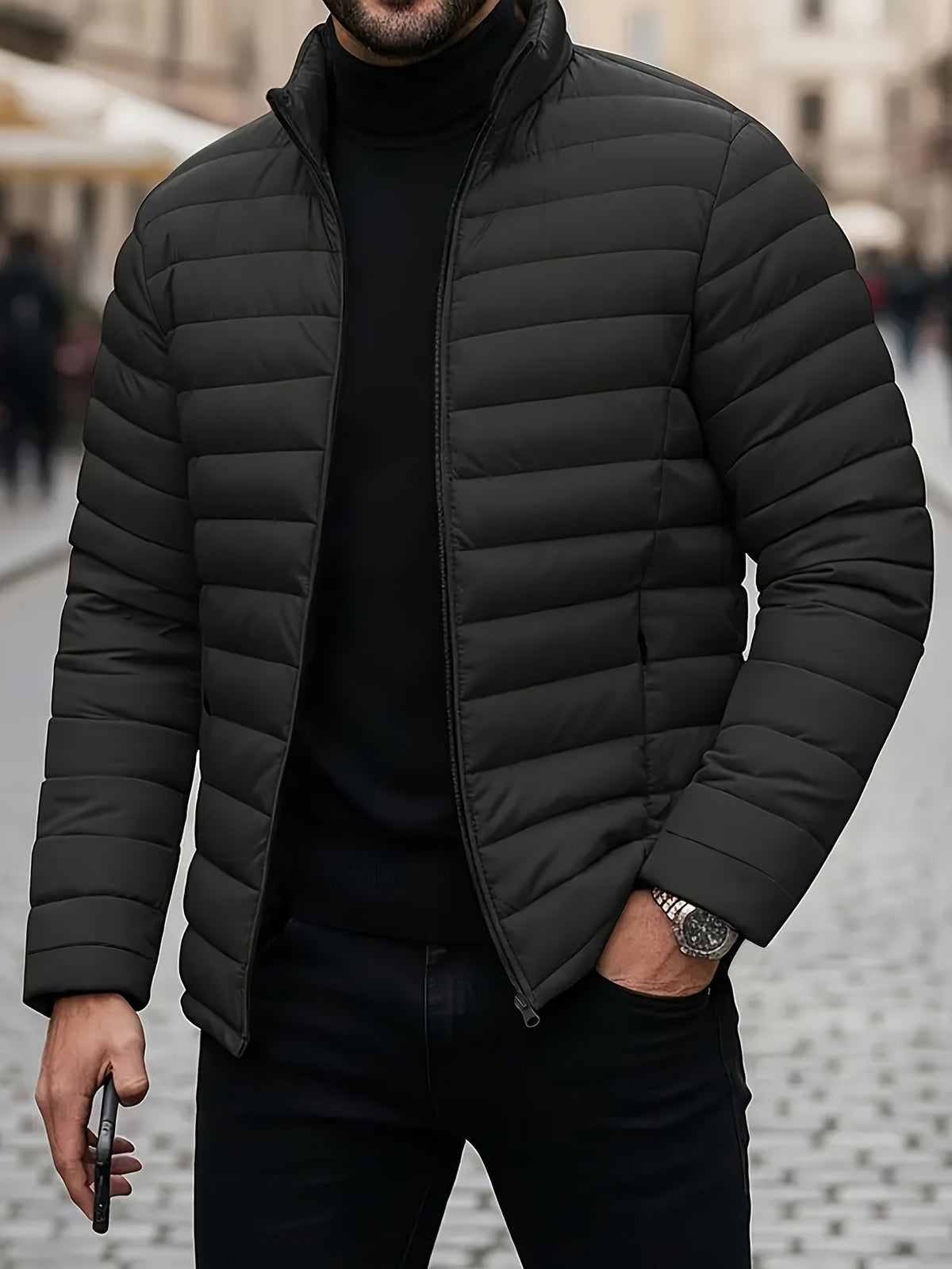 Nordmann – Premium-Herbstjacke für Herren – Schwarz