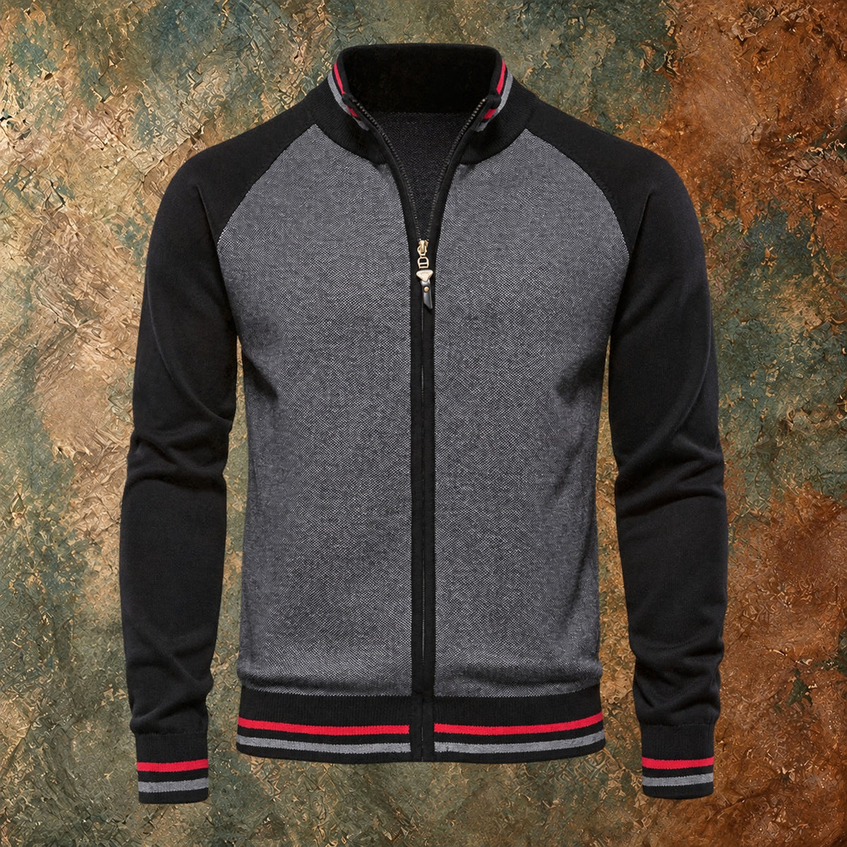 Nordmann – Premium-Herrenstrickjacke – Schwarz