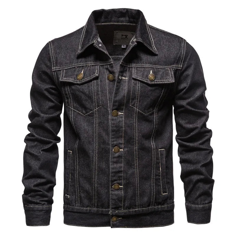 Nordmann – Klassische Biker-Jeansjacke – Schwarz