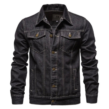 Nordmann – Klassische Biker-Jeansjacke – Schwarz