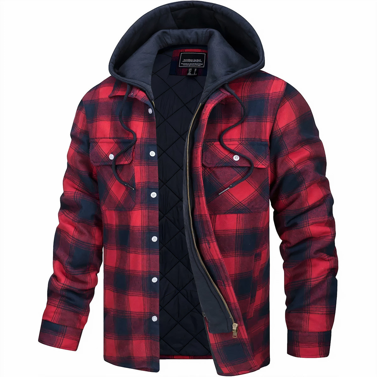 Nordmann Kevin – Karojacke mit Reißverschluss – Rot