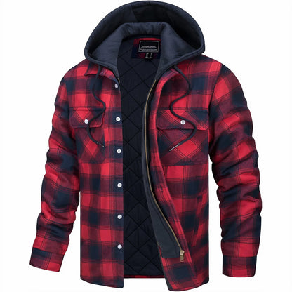 Nordmann Kevin – Karojacke mit Reißverschluss – Rot