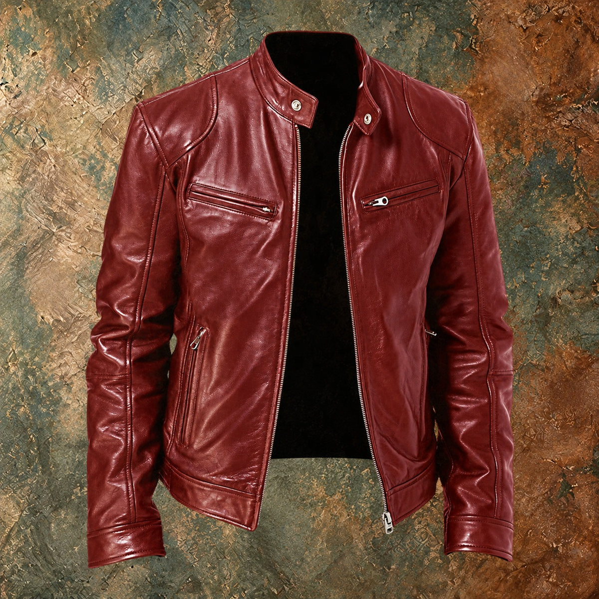 Nordmann Pieter – Lässige Lederjacke – Bordeaux