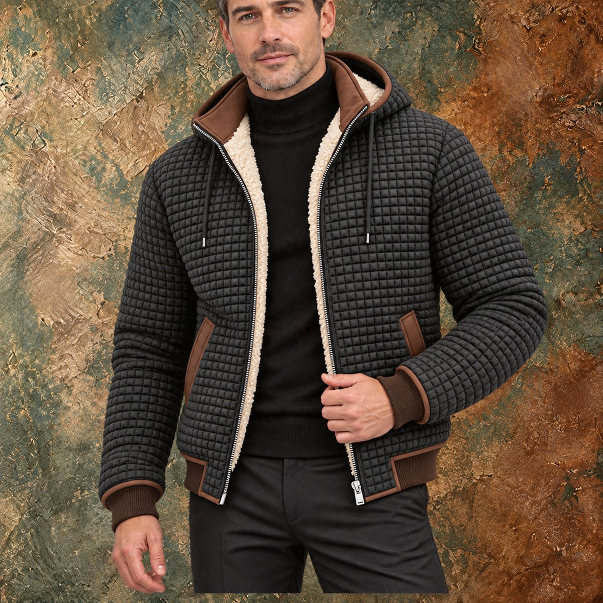 Nordmann – Retrojacke mit Kapuze und Reißverschluss