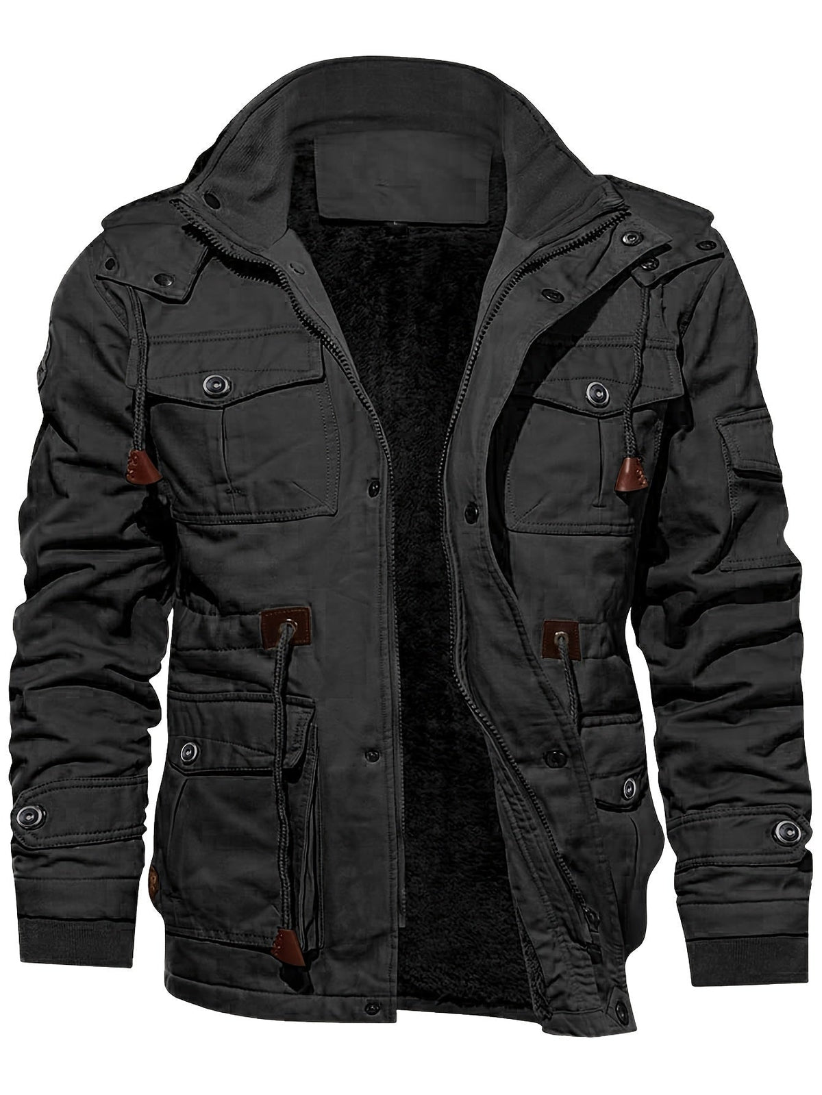Nordmann – Lange Outdoorjacke für Herren – Schwarz